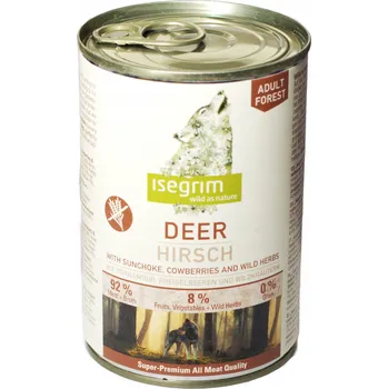 Krmivo pro psa Vlhké Krmivo Isegrim pro Psa Zvěřina s Topinamburem, Borůvkami a Divokými Bylinami 400g