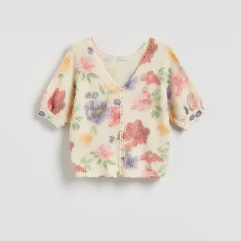 Dámský svetr Reserved - Svetr s dekorativními knoflíky - vícebarevná - 797IP-MLC - 797IP-MLC-XL