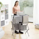 InnovaGoods Skládací a rozkládací kovový sušák na prádlo s 3 výškami Cloxy 11 tyčí 497408