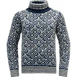Vlněný svetr pánský DEVOLD Svalbard Wool High Neck, Night/Offwhite - S