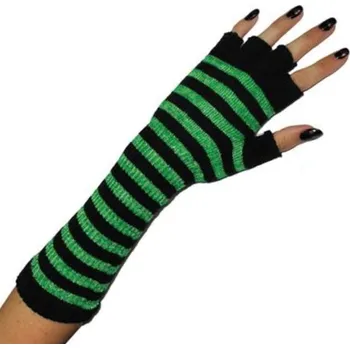 Karnevalový doplněk Návleky na ruce - rukavice zelené