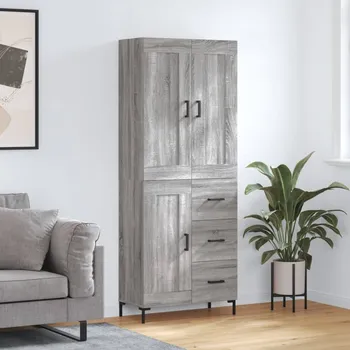Příborník a kredenc zahrada-XL Skříň highboard šedá sonoma 69,5 x 34 x 180 cm kompozitní dřevo 3200007