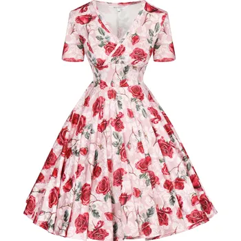 Dámské šaty Wonderlandia koktejlové šaty retro midi velikost 42