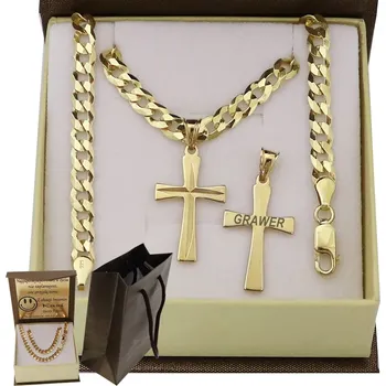 Náhrdelník ZLATÝ ŘETÍZEK PANCR S PANCERY + KŘÍŽ 925/585 GRAVÍROVÁNÍ DÁREK DÁREK
