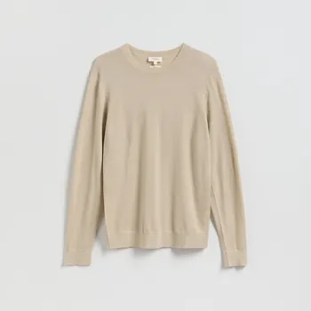 Pánský svetr Reserved - Svetr z vlny merino - béžová - 985IR-80X - 985IR-80X-XL