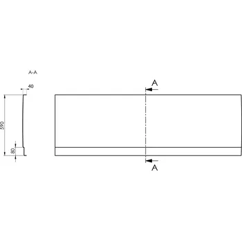 Polysan PLAIN panel čelní 180 x 59 cm černá mat levý 72642.21