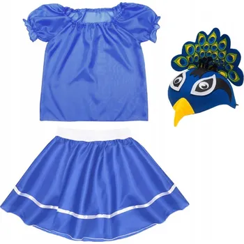 Karnevalový kostým KOSTÝM PAVÍ PÁV SUKNĚ ČEPICE 98-110 3 dílků