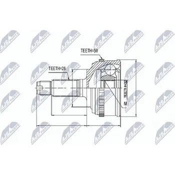 Poloosa kola Sada kloubů pro hnací hřídel NTY NPZ-HD-034