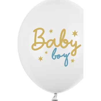 Balónek BALÓNEK PARTY DECO PEVNÝ PASTELOVÝ BABYSHOWER PRO CHLAPEČKA BÍLÝ 30 cm 1 Ks