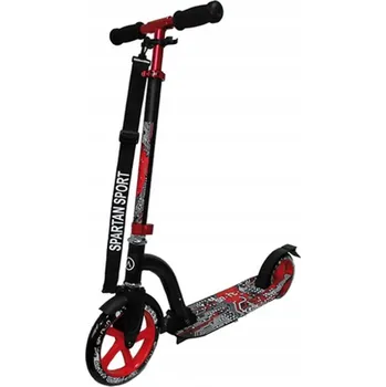 Koloběžka SKLÁDACÍ MĚSTSKÁ KOLOBĚŽKA S VELKÝMI KOLEČKY 230MM A ODPRUŽENÍM, ČERNÁ