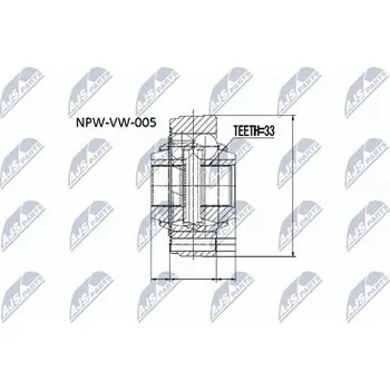 Poloosa kola Sada kloubů pro hnací hřídel NTY NPW-VW-005