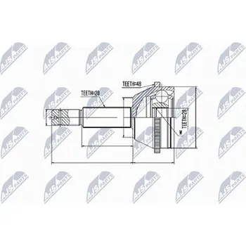 Poloosa kola Sada kloubů pro hnací hřídel NTY NPZ-FR-038