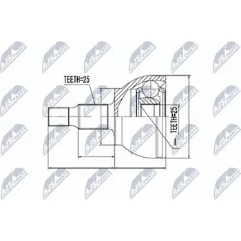 Poloosa kola Sada kloubů pro hnací hřídel NTY NPZ-ME-007
