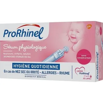 PRORHINEL - Fyziologické sérum, sterilní, 5 ml, 30 kusů – Nosní výplach pro suchý nebo podrážděný