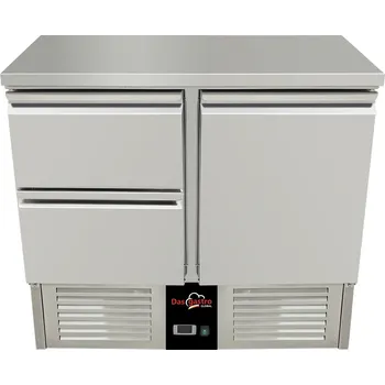 DASgastro Chladící stůl 0,9 x 0,7 m - s 1 dveřmi a 2 šuplíky vlevo
