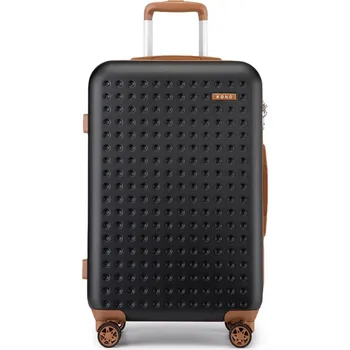 Cestovní ABS+PC kufr Kono - černo-hnědý - 56 L