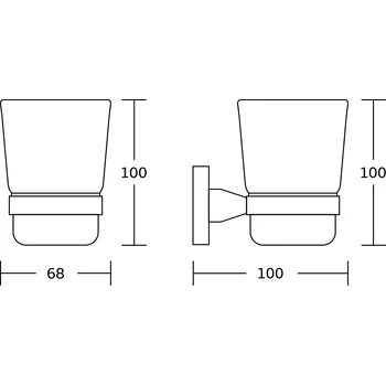 Držák na kartáček Aqualine Samba SB104 sklenka mléčné sklo