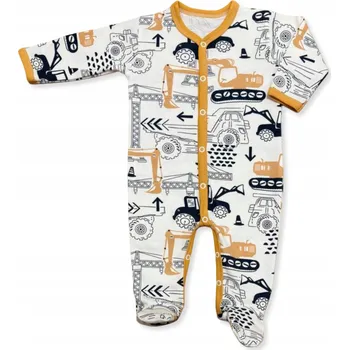 Kojenecký overall OVERAL overal na spaní s rozepínáním po celé délce 110 pyžamo pro CHLAPCE s bagry