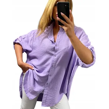 Dámská košile Genesy dámská košile s 3/4 rukávem, bez vzoru, fialová U200, velikost 52