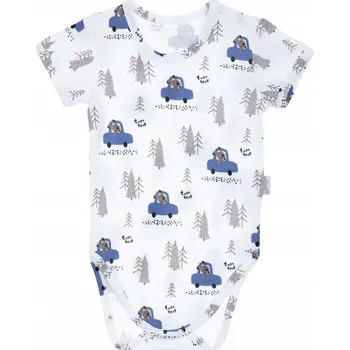 Kojenecký body Chlapecké body s krátkým rukávem, medvídek v autě Nicol, vel. 92