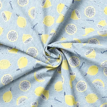 Látka 100% bavlna Interlock Citrony 2370/04