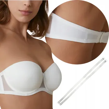 Podprsenka Samodržící podprsenka hladká odepínací ramínka bardotka 75C Esmeralda bílá