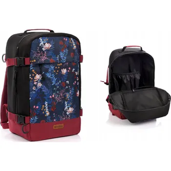 Batoh 20L Kabinový Floral Kompaktní Bordový Černý Meteor Hermod