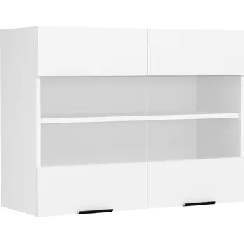 Obývací stěna VCM Nástěnná skříňka ze skla 80 cm "Fasola", bílá 496985