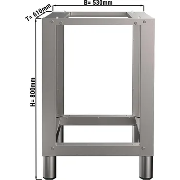 Pec na pizzu G.Gastro Commercial Combi Oven Stand for KDDV1011/KDDV623 PREMIUM – Stainless steel, no tray rails, 530×610×800 mm