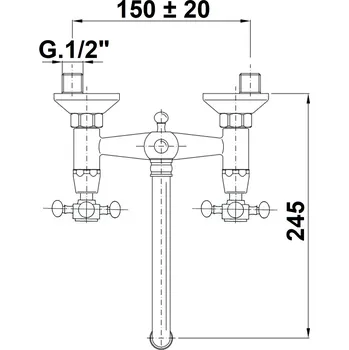Vodovodní baterie Sapho ANTEA nástěnná baterie horní ramínko chrom/zlato 3362