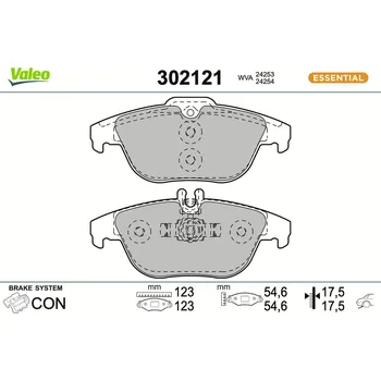 Brzdová destička Sada brzdových destiček, kotoučová brzda VALEO 302121