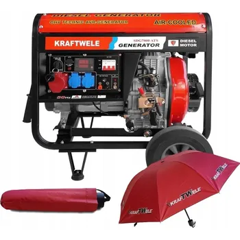 Elektrocentrála Přenosný třífázový generátor proudu KrafTWele 7800 W, na naftu