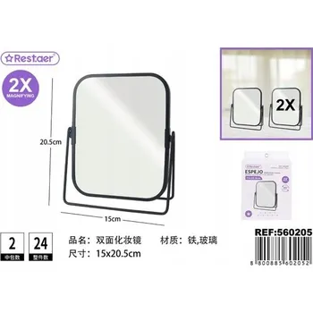 Zrcadlo Stylové Dvojité Zrcátko s Kovovým Rámem