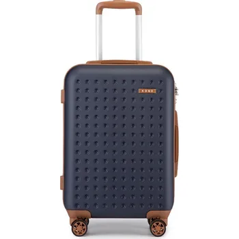 Moderní kabinový ABS+PC kufr Kono - navy-hnědý - 32L