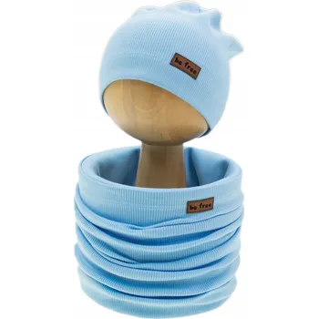 Čepice Chlapecká souprava čepice + nákrčník modrá Nicol, vel. 80/86