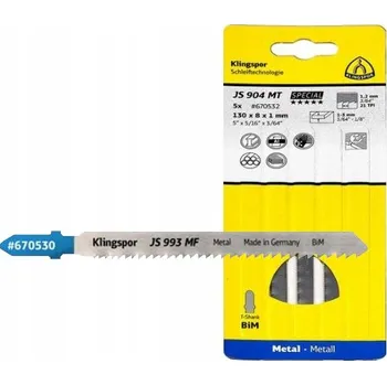 Pilový plátek PILOVÝ LIST PRO PŘÍMOČAROU PILU BIM KLINGSPOR JS904MF NA KOV 100x8x1 mm 5ks
