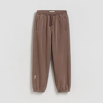 Dětská móda Reserved - Bavlněné jogger kalhoty - hnědá - 396HK-88X - 396HK-88X-170