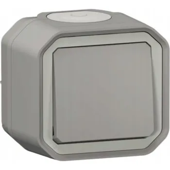 vypínač Nový křížový vypínač Plexo, nástěnný, šedý Legrand 069716L