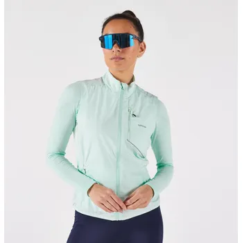 Pánská bunda KIPRUN Dámská běžecká větruodolná vesta Run Wind 500 XL MODRÁ|ZELENÁ