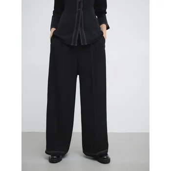 Dámské kalhoty River Island elegantní dámské kalhoty rovného střihu dlouhé černé velikost 44