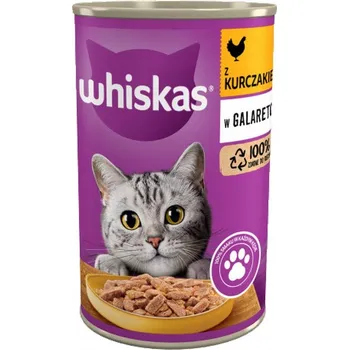 Krmivo pro kočku WHISKAS mokré krmivo pro kočky s kuřecím masem v želé, konzerva 400 g
