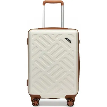 Kabinový skořepinový kufr 31 L - Geometrický vzor - ABS+PC - Supercase - béžový