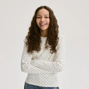 Dětská móda Reserved - GIRLS` T-SHIRT - krémová - 790HT-01X - 790HT-01X-116