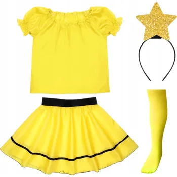 Karnevalový kostým KOSTÝM PADAJÍCÍ HVĚZDA KOSTÝM HVĚZDIČKA BETLÉMSKÁ JASEŁKA ŽLUTÁ 98-110