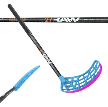 Florbal Fat Pipe RAW CONCEPT 27 CTRL SLICKS Florbalová hůl černá / modrá, Levá (levá ruka dole), 96cm (=106cm)