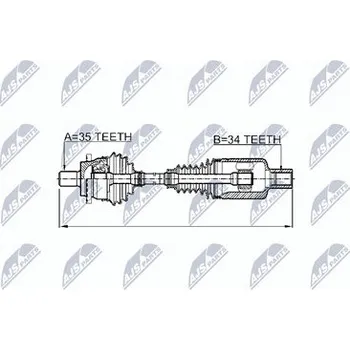 Poloosa kola Hnací hřídel - poloosa NTY NPW-ME-026