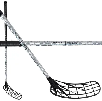 Florbal Unihoc UNILITE CARBSKIN TITAN 29 silver OVAL Florbalová hůl stříbrná, Pravá (pravá ruka dole), 96cm (=106cm)