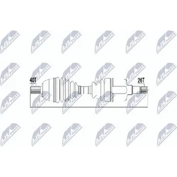 Poloosa kola Hnací hřídel - poloosa NTY NPW-FR-050