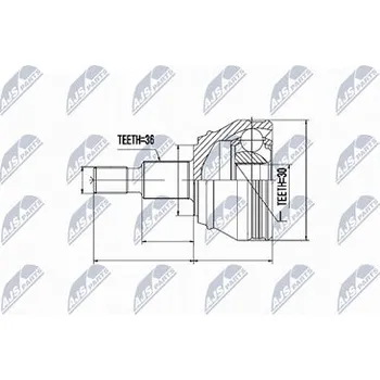 Poloosa kola Sada kloubů pro hnací hřídel NTY NPZ-VW-005