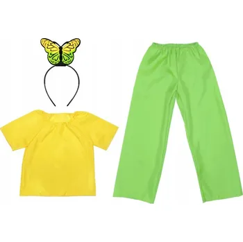Karnevalový kostým KOSTÝM MOTÝLEK ČELENKA HALENKA KALHOTY 134-140 4 ks